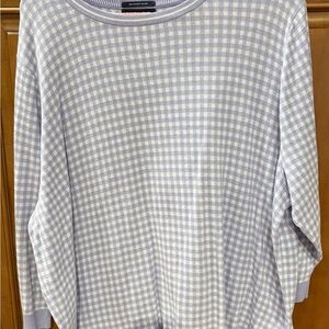 Lands' End Lavender Checkered Sweater 3X